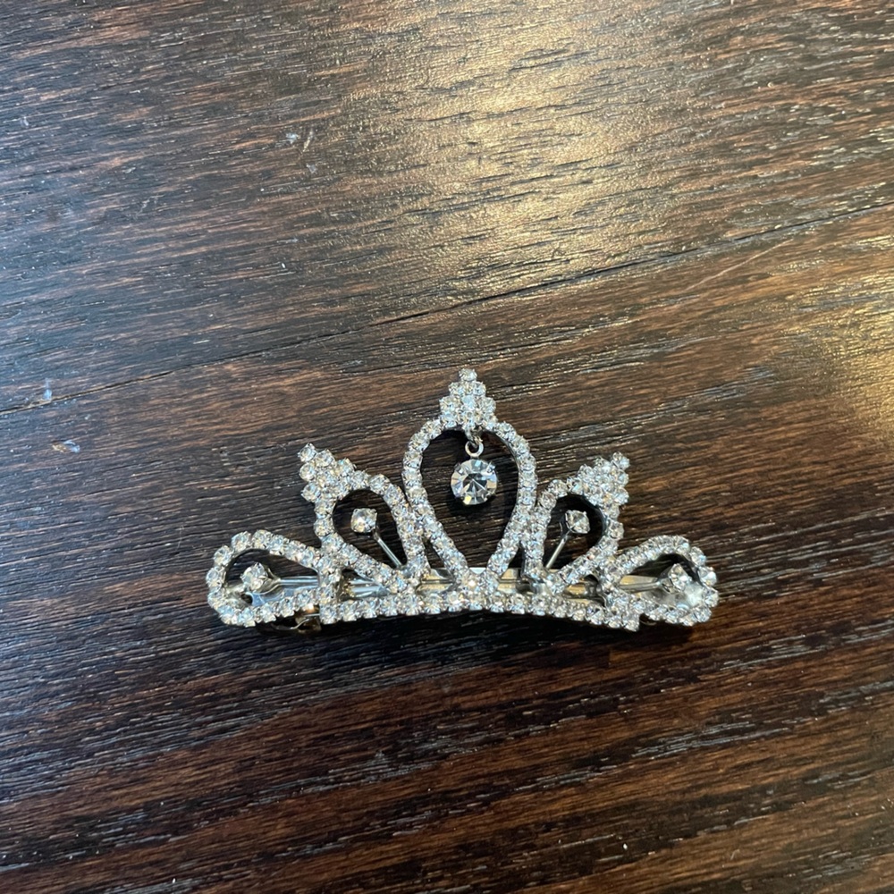 2 for $10 Elegant Silver Tiara crystal Hair Clip